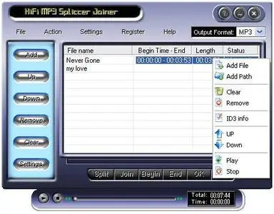 HiFi MP3 Splitter Joiner ver.1.10 