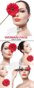 Woman face & flower