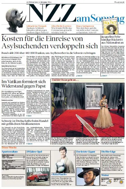 Neue Zürcher Zeitung vom Sonntag, 26. Februar 2012