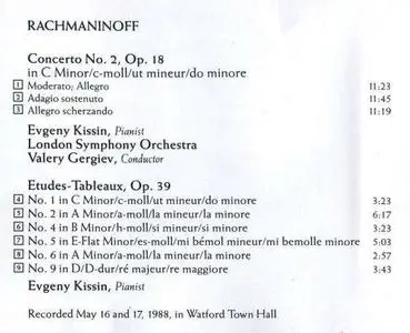Evgeny Kissin Rachmaninoff: Concerto No. 2; Etudes-Tableaux 
