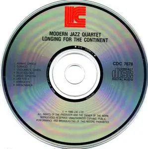 Modern Jazz Quartet - Longing for the Continent (1958) {Lester Recording Catalog CDC7678 rel 1989}