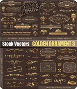 Golden ornament 3 - Stock Vector
