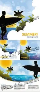 Summer Beach Backgrounds Vector