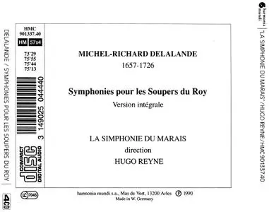 Hugo Reyne, La Simphonie du Marais - Michel Richard de Lalande: Symphonies pour les Soupers du Roy [4CDs] (1990)