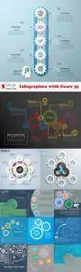 Vectors - Infographics with Gears 35