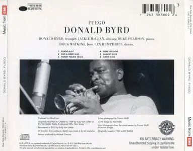 Donald Byrd - Fuego (1959) {Blue Note ‎724356380226, RVG Edition rel 2005}