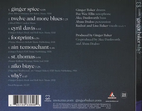 Ginger Baker - Why? (2014) {Motema}