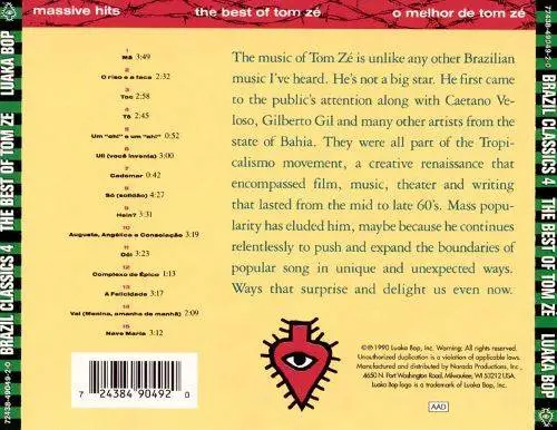 Tom Ze - Brazil Classics, Vol.4: The Best of Tom Ze - Massive Hits (1990)