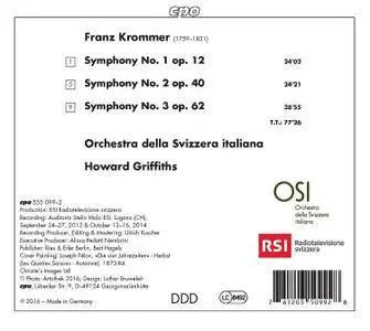 Orchestra della Svizzera Italiana & Howard Griffiths - Krommer: Symphonies Nos. 1-3 (2017)