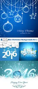 Vectors - Blue Christmas Backgrounds Set 3