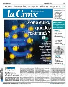 La Croix Du Mardi 14 Octobre 2014