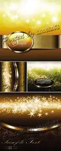 Golden Backgrounds with Stars Vector