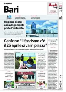 la Repubblica Bari – 21 aprile 2019