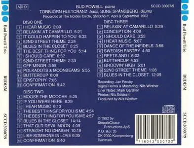 Bud Powell Trio - Budism: Previously Unissued Recordings, Stockholm 1962 (1992) {3CD Set SteepleChase SCCD-30007/9}
