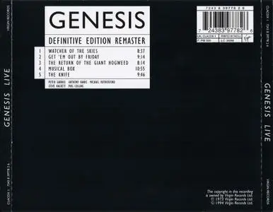 Genesis - Live (1973) {1994, Definitive Edition Remaster}