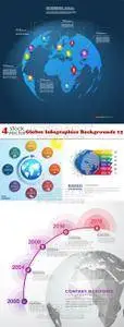 Vectors - Globes Infographics Backgrounds 15