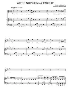We're Not Gonna Take It - Rock Of Ages Musical, Twisted Sister (Piano-Vocal-Guitar)