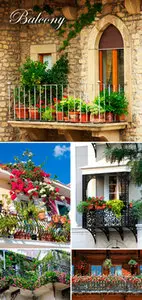 Stock Photo - Balcony with Flowers
