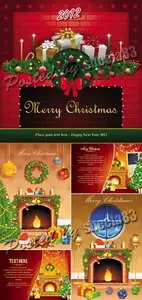 Christmas Fireplace Vector