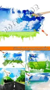 Hand painting natural photo