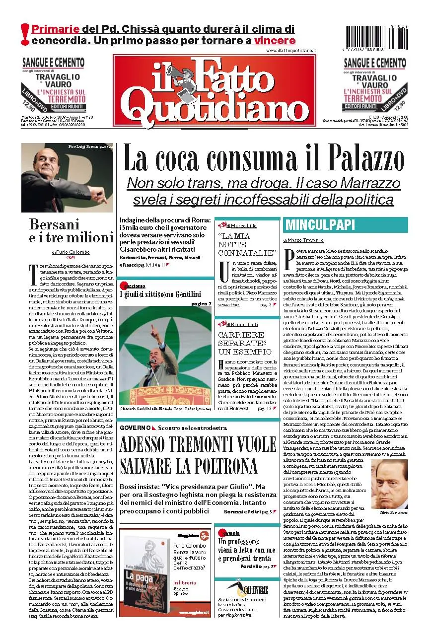 Il Fatto Quotidiano 27 Ottobre 2009