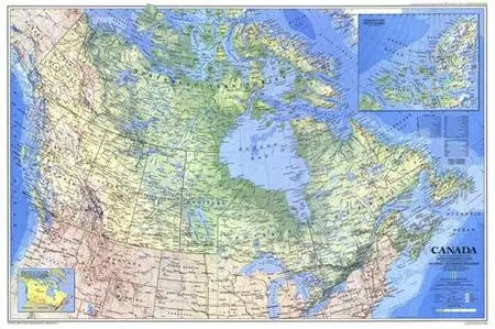 National Geographic Canada Physical Map