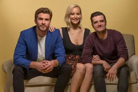 Jennifer Lawrence, Josh Hutcherson and Liam Hemsworth by Dan MacMedan for USA Today November 2015 