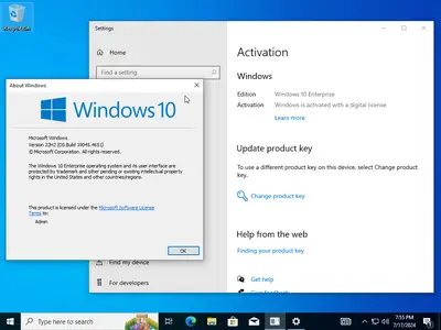 Windows 10 Enterprise 22H2 build 19045.4651 Preactivated Multilingual July 2024