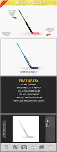 Hockey Stick Mockup - Front View