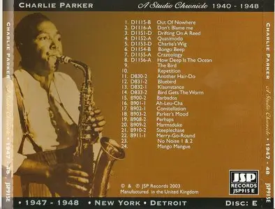 Charlie Parker - A Studio Chronicle 1940-1948 (2003)