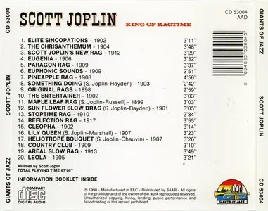 Scott Joplin - King Of Ragtime (1990)