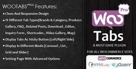 CodeCanyon - Woocommerce Tabs Pro v2.5 - Extra Tabs for Product Page - 8218941