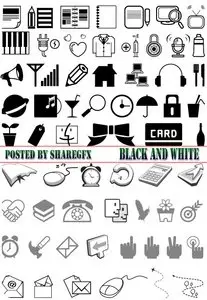 Stock Vector - Black and White Icons