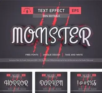 Red Monster - Editable Text Effect - 50811489