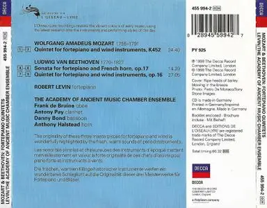 Robert Levin, The Academy of Ancient Music - Mozart, Beethoven: Quintets for Fortepiano & Wind Instruments (1998)
