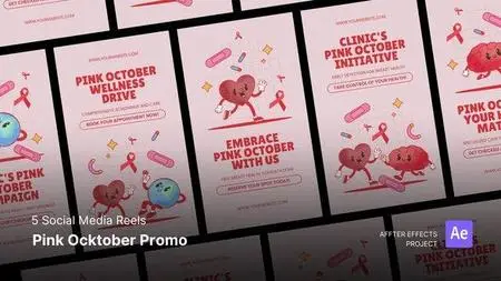 Social Media Reels - Pink October Promo After Effects Template 48129404