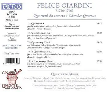 Quartetto Mirus - Giardini: Chamber Quartets (2017)