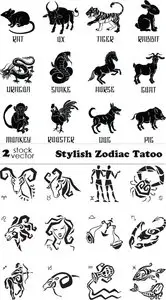 Vectors - Stylish Zodiac Tatoo