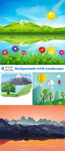 Vectors - Backgrounds with Landscapes