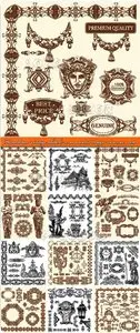 Hand draw vintage sketch ornamental design element vector