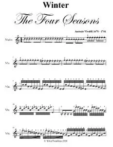 «Winter Four Seasons Easy Violin Sheet Music PDF» by Antonio Vivaldi