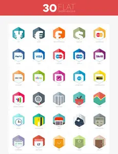 30 Flat Shopping Icons PSD