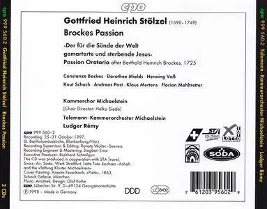 Ludger Remy, Telemann-Kammerorchester Michaelstein - Gottfried Heinrich Stolzel: Brockes-Passion (1998)