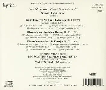 Hamish Milne, Martyn Brabbins - The Romantic Piano Concerto Vol. 30: Sergei Lyapunov: Piano Concertos (2002)