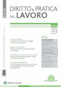 Diritto e Pratica del Lavoro N.39 - 13 Ottobre 2018