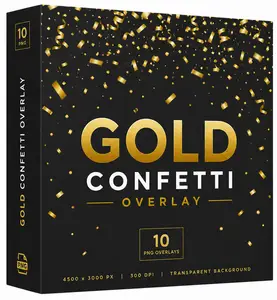 Gold Confetti Overlay for Photoshop