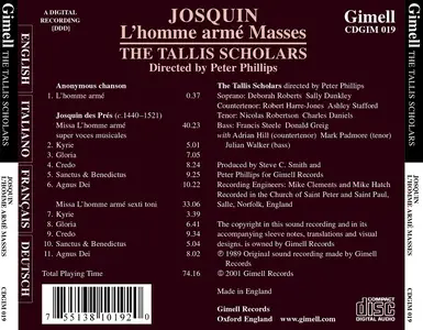 Peter Phillips The Tallis Scholars - Josquin: L'homme armé Masses (2001)