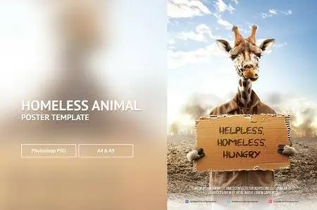 CreativeMarket - Homeless Animal Poster Template