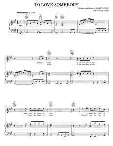 To Love Somebody - Bee Gees, Michael Bolton (Piano-Vocal-Guitar)