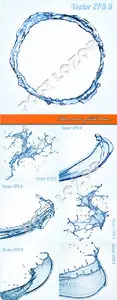 Blue water splash vector 2